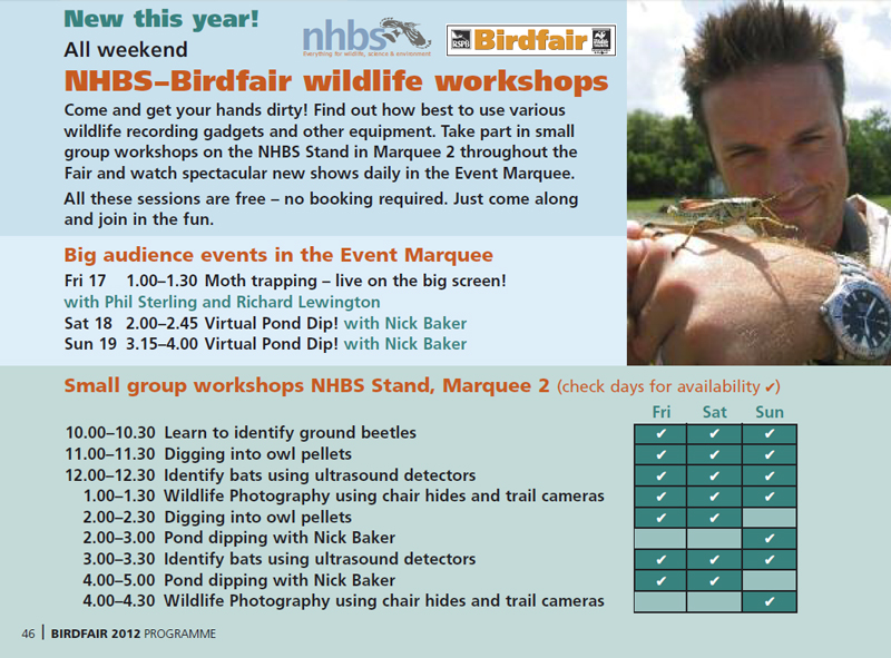 NHBS events schedule at Birdfair 2012
