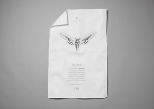 Creature Candy moth tea towel