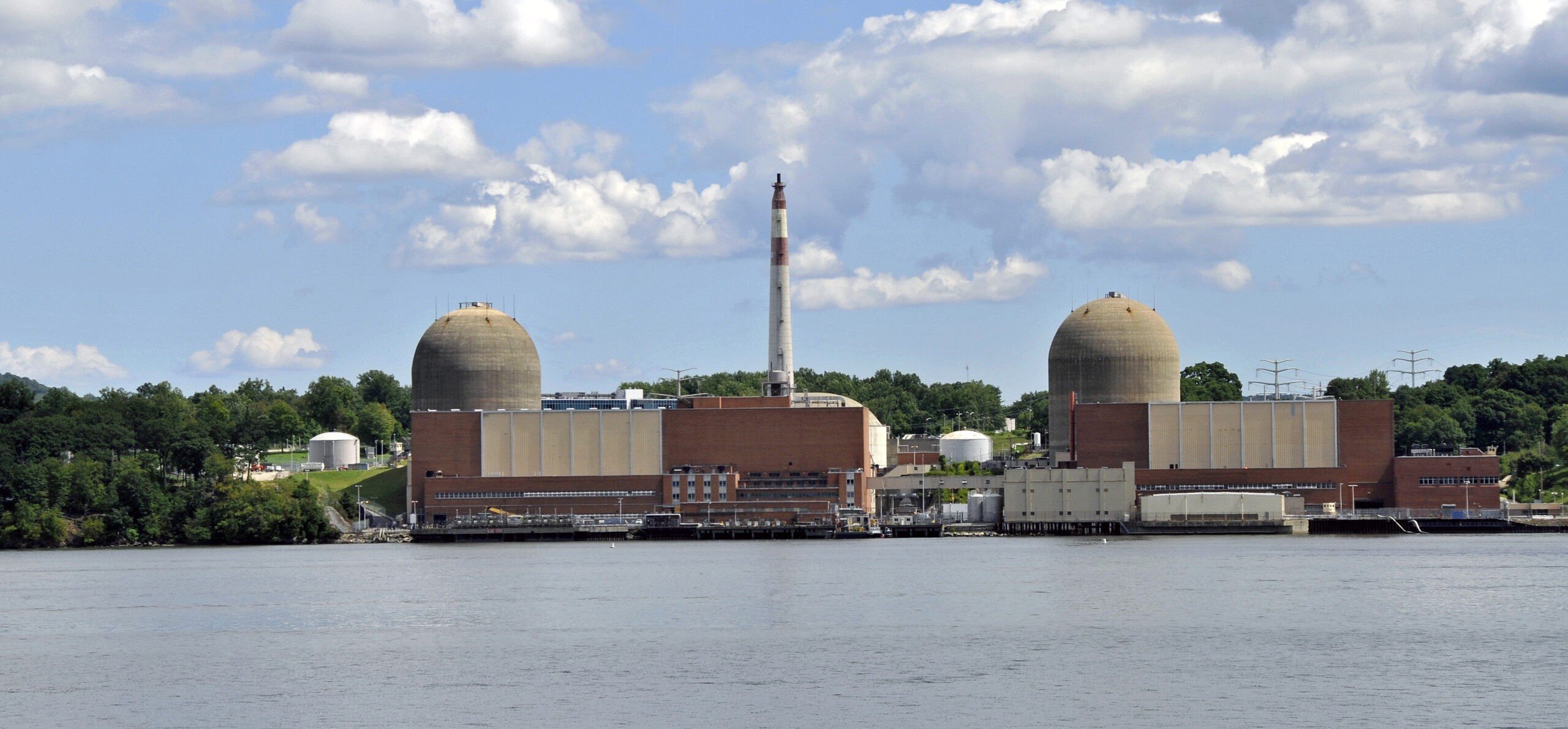 nuclear power plant by a river