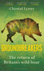 Groundbreakers jacket showing a wild boar drawing on top of a green background.