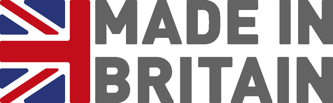 Made in Britain logo showing the Union Jack flag and grey text saying 'Made in Britain'.