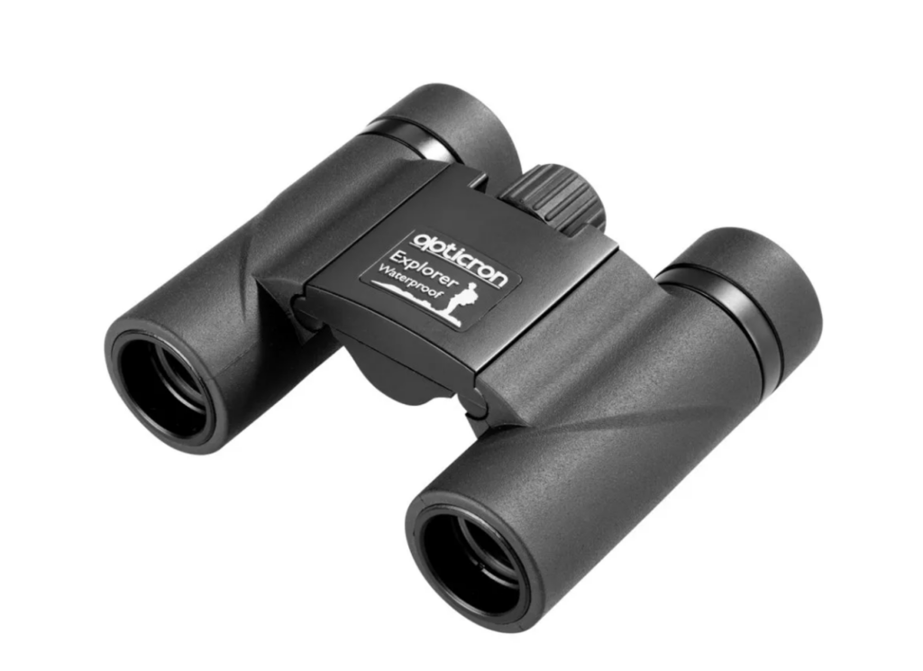 Black binoculars. 