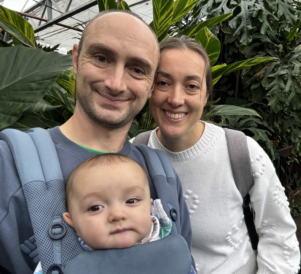 James Shipman and his wife and baby at the Eden Project.