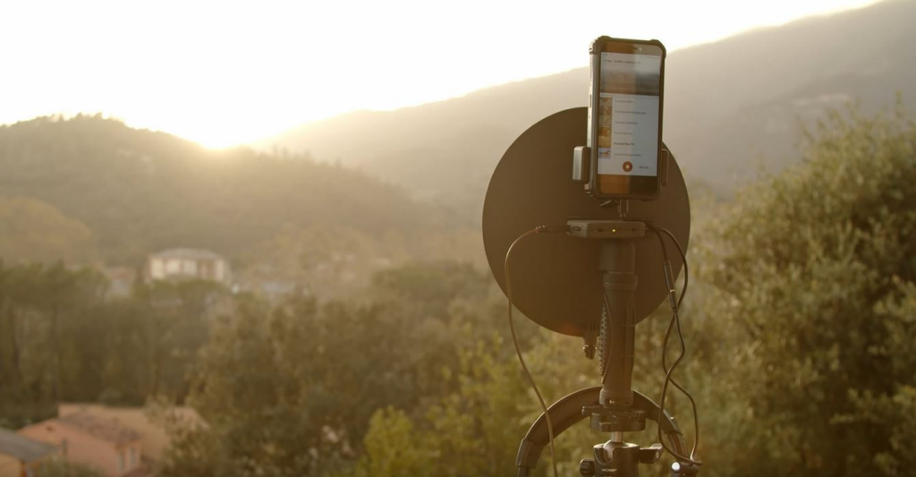 BirdMic in use in the countryside