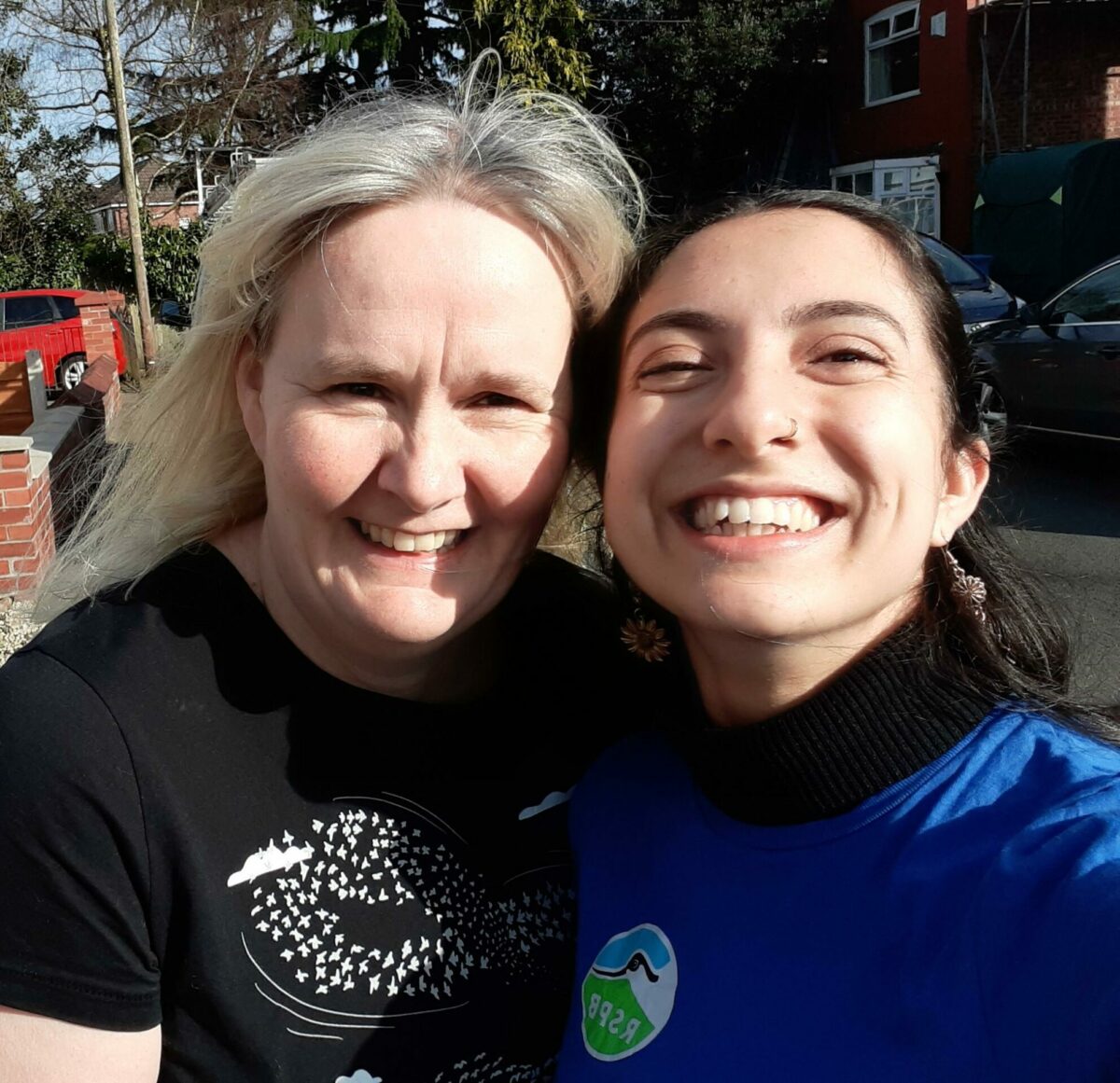 Suzanne and RSPB Community Engagement Officer Roshni Parmar Hill on installation daySuzanne and RSPB Community Engagement Officer Roshni Parmar Hill on installation day.